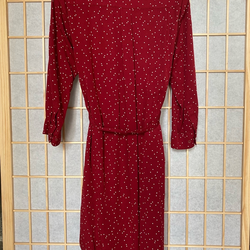 Uniqlo medium red dress with white spots. 100% Rayon